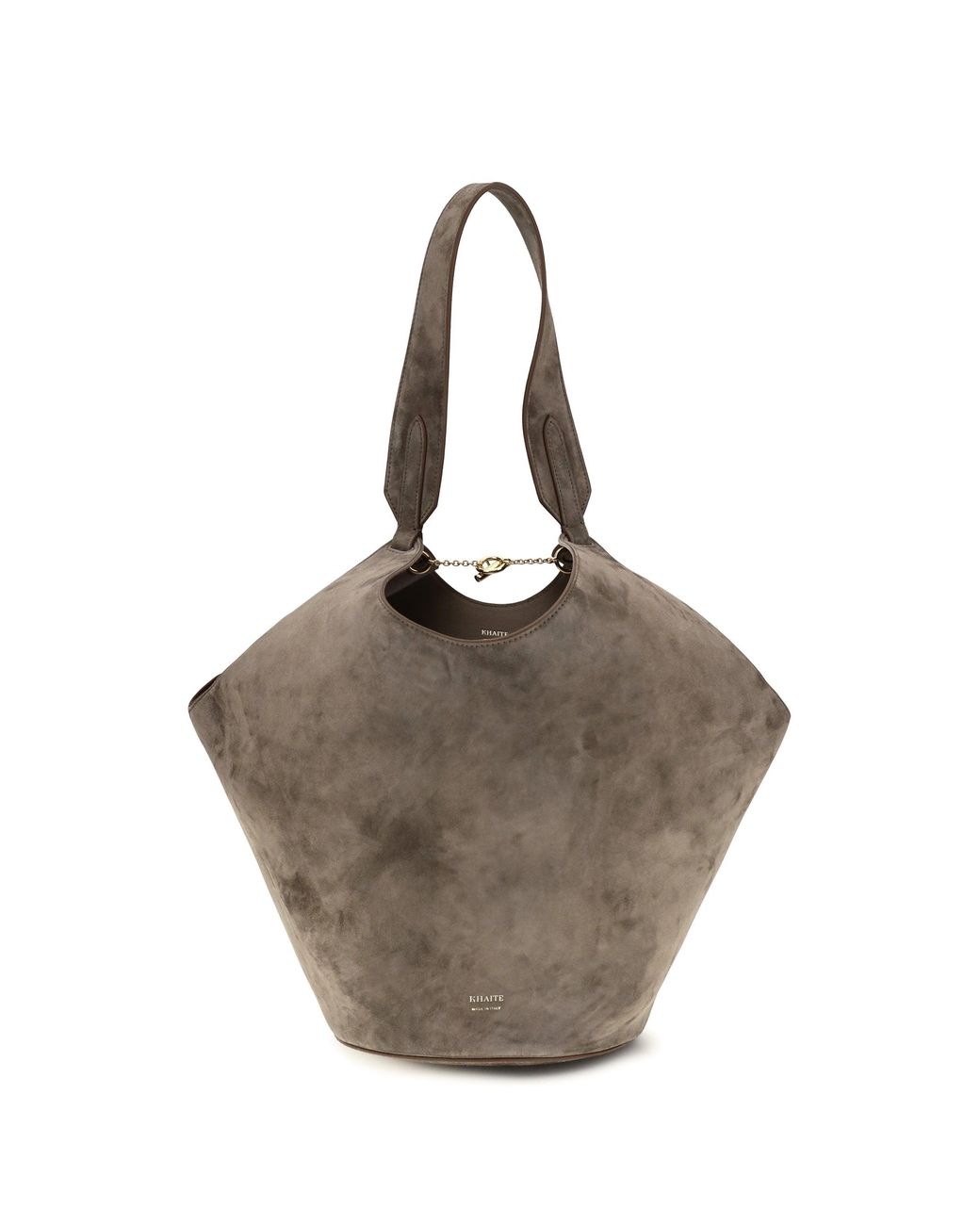 Khaite Brown Lotus Small Shoulder Bag Cedar