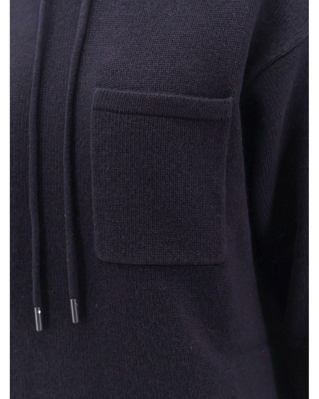 Max Mara Blue Liana Cashmere And Wool Hooded Sweater