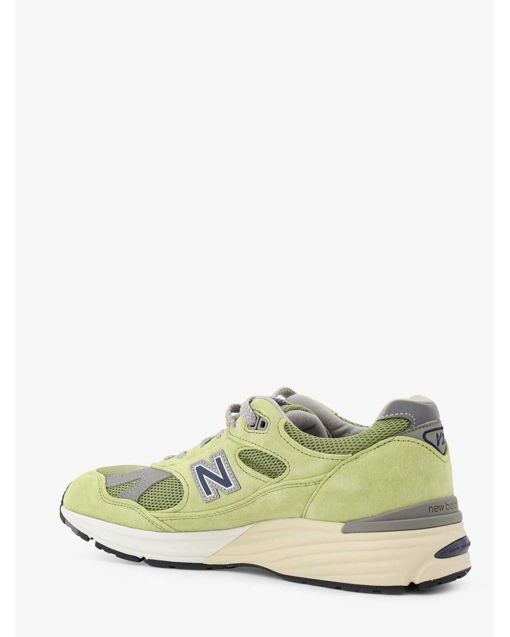 New Balance Green Mesh And Suede Sneakers With Side Logo for men