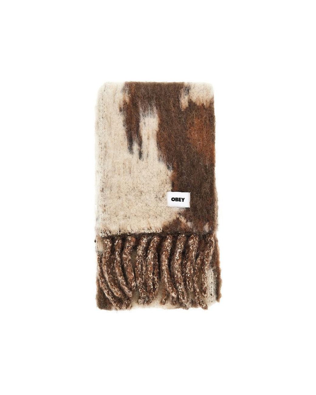 Obey Brown Wool And Alpaca Max Scarf for men
