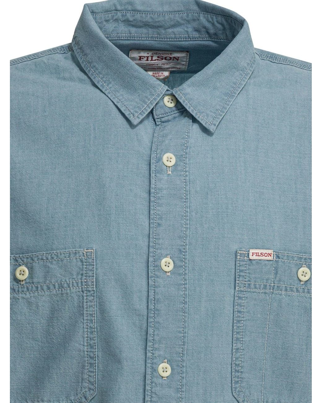Filson Blue "Chambray Cpo" Casual Shirt