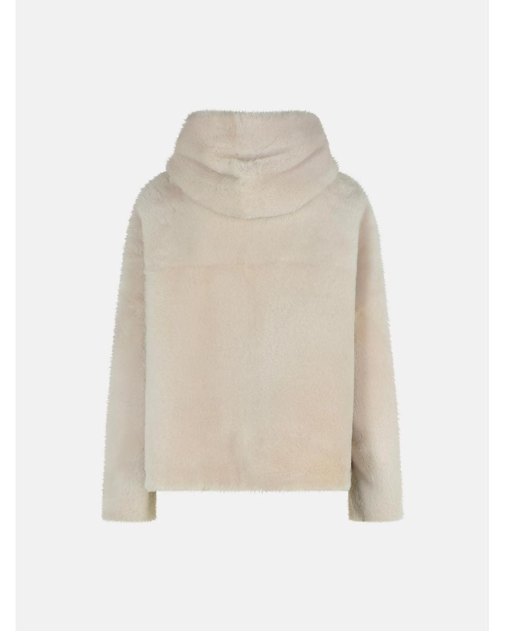 Blancha White Hoodie Jacket With Pockets