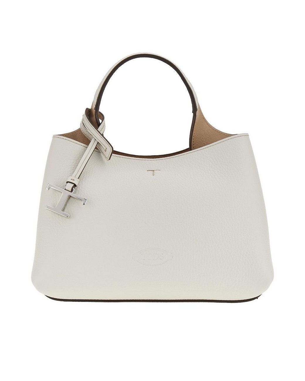 Tod's Gray Grained Leather Micro Shopping Bag