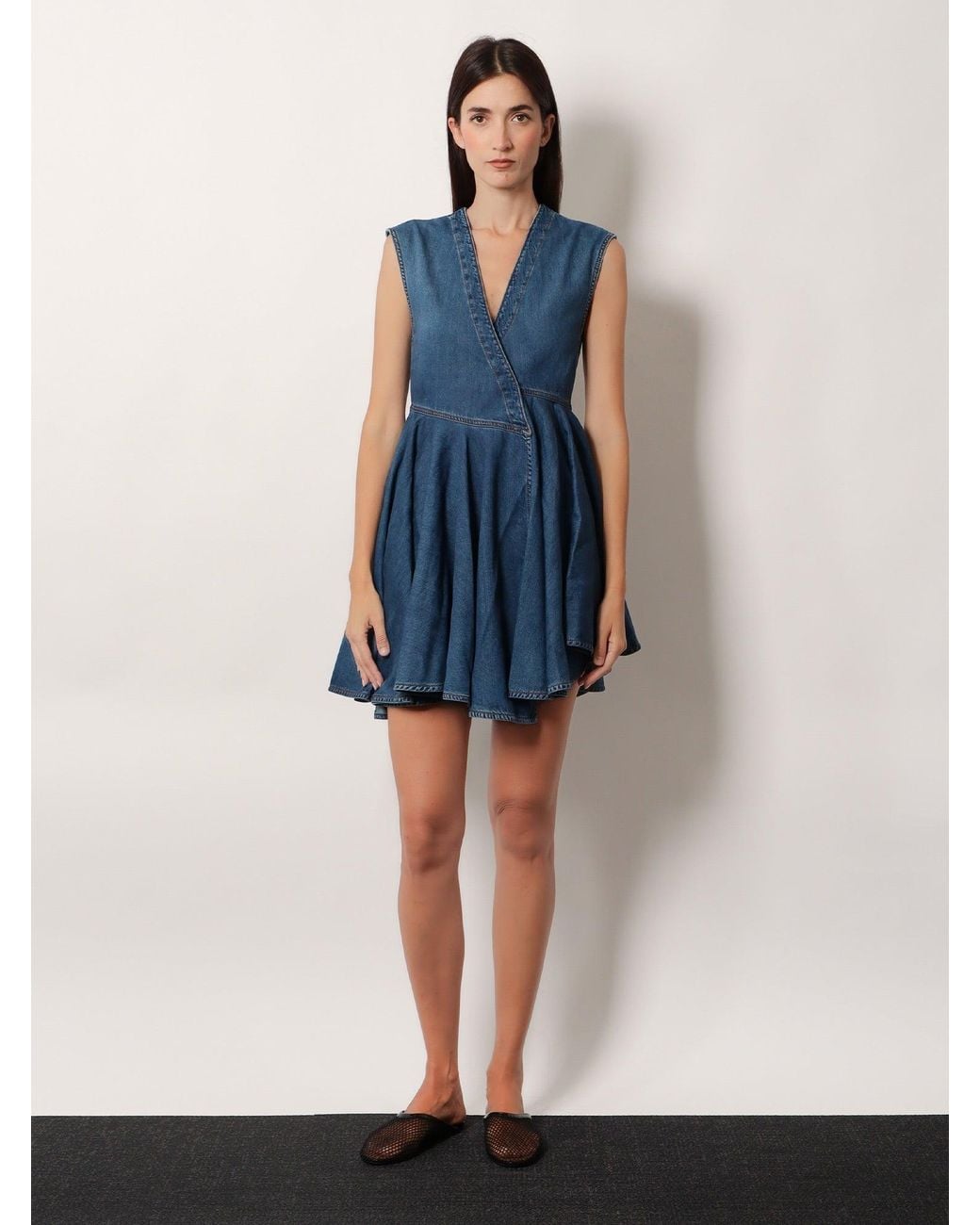 Alaïa Blue Wrap Denim Dress