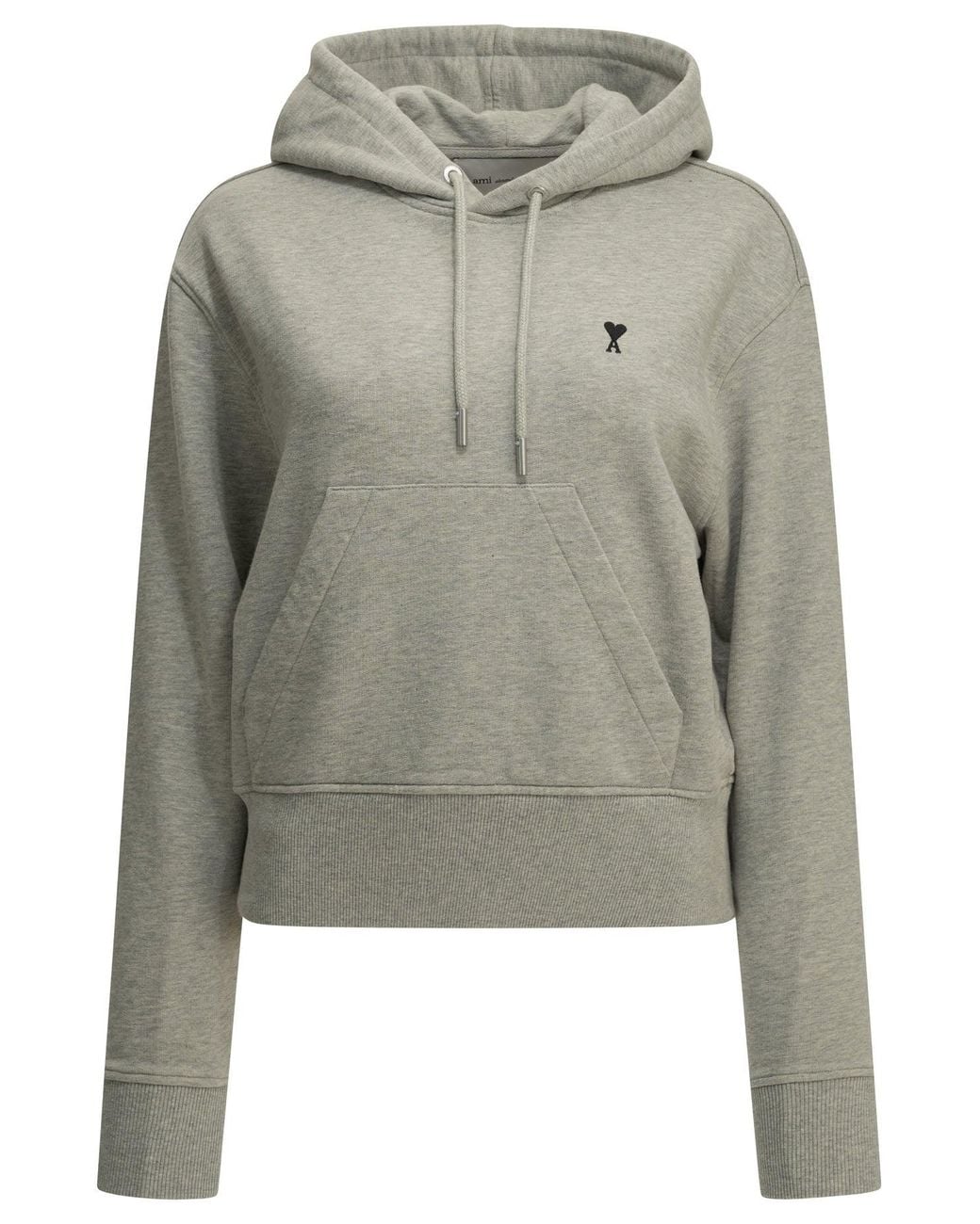 AMI Gray "Ami De Coeur" Hooded Sweatshirt