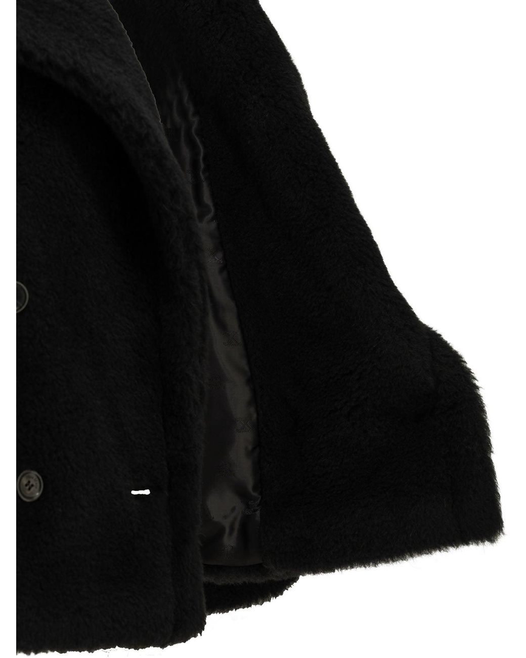 Max Mara Black Short Alpaca Coat