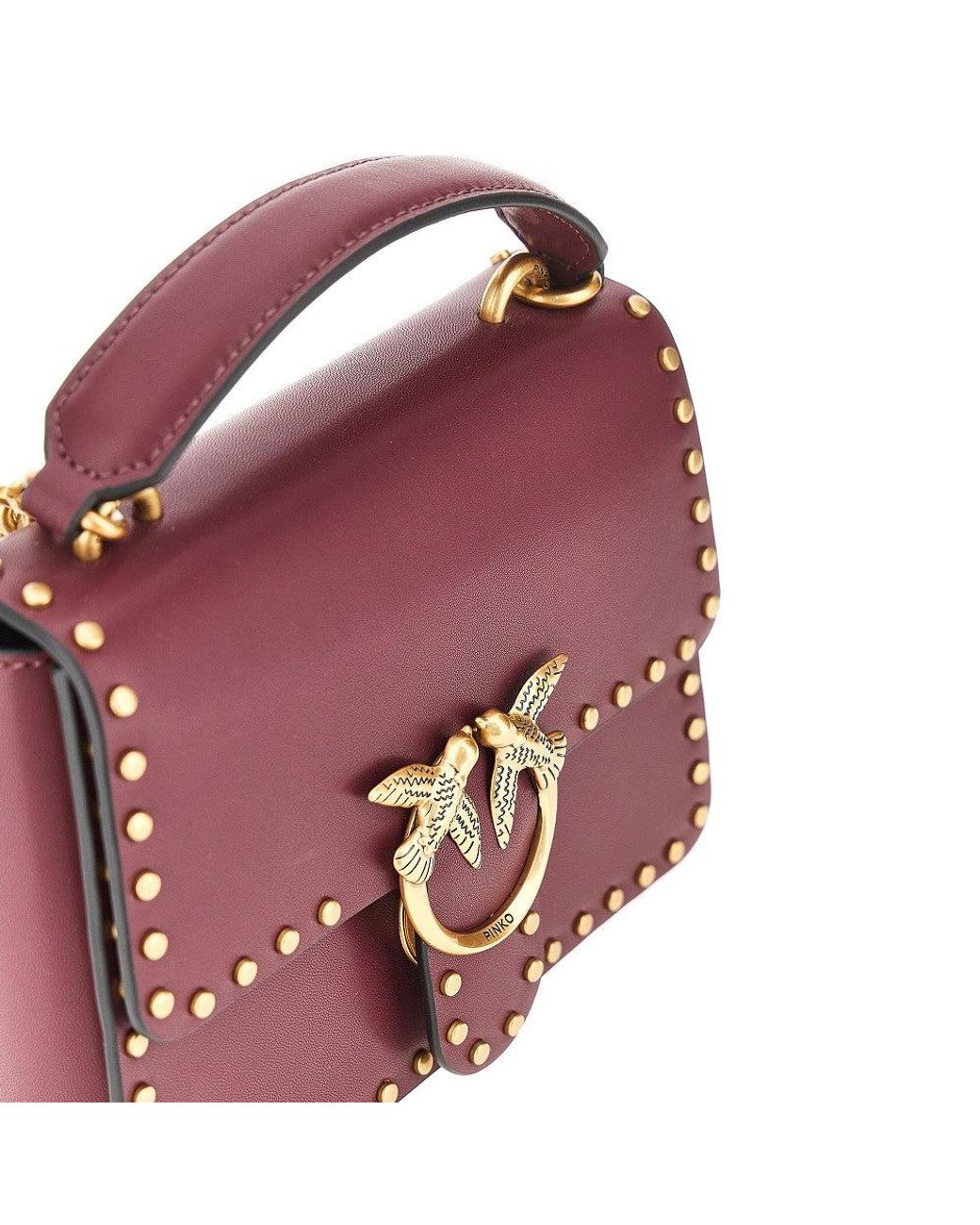 Pinko Purple Studded Mini Love Bag