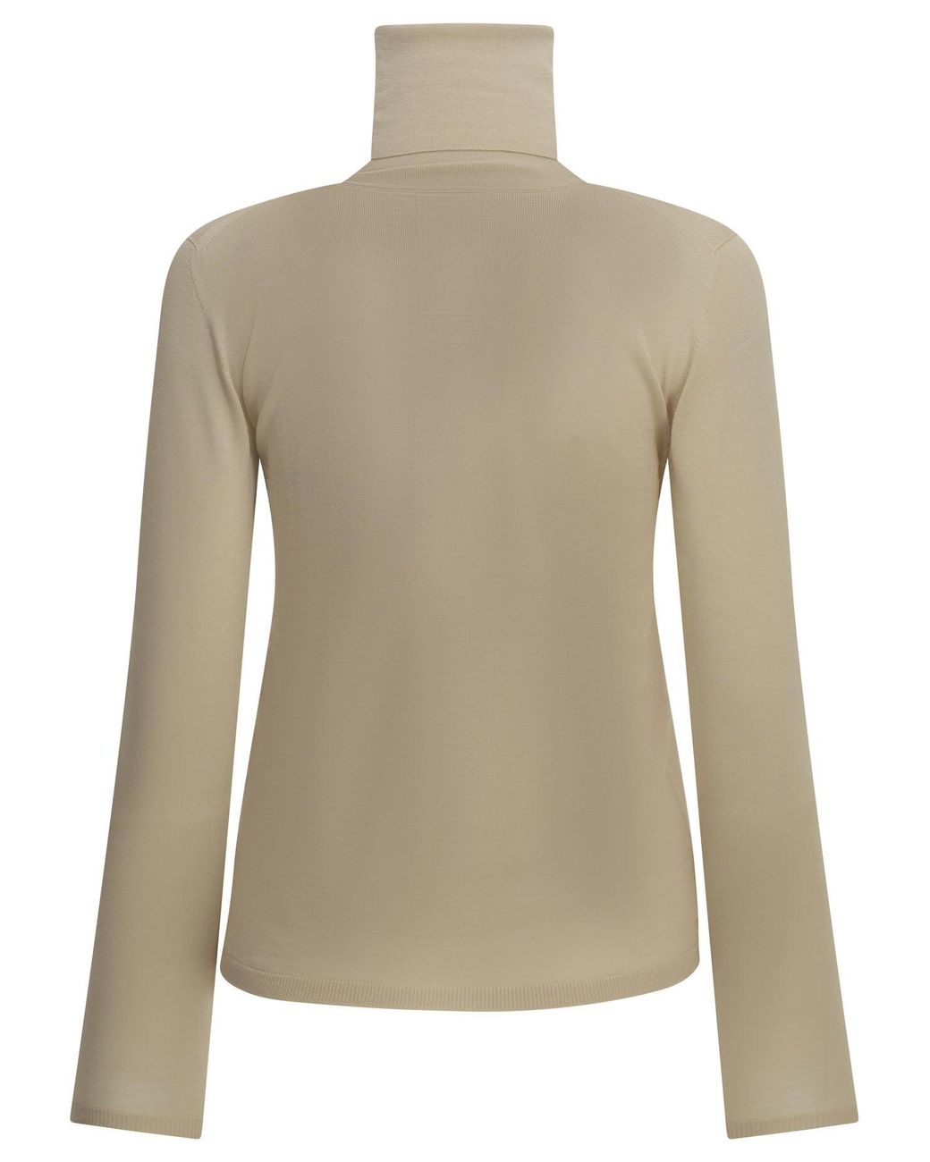 Max Mara Natural Virgin Wool Turtleneck Sweater