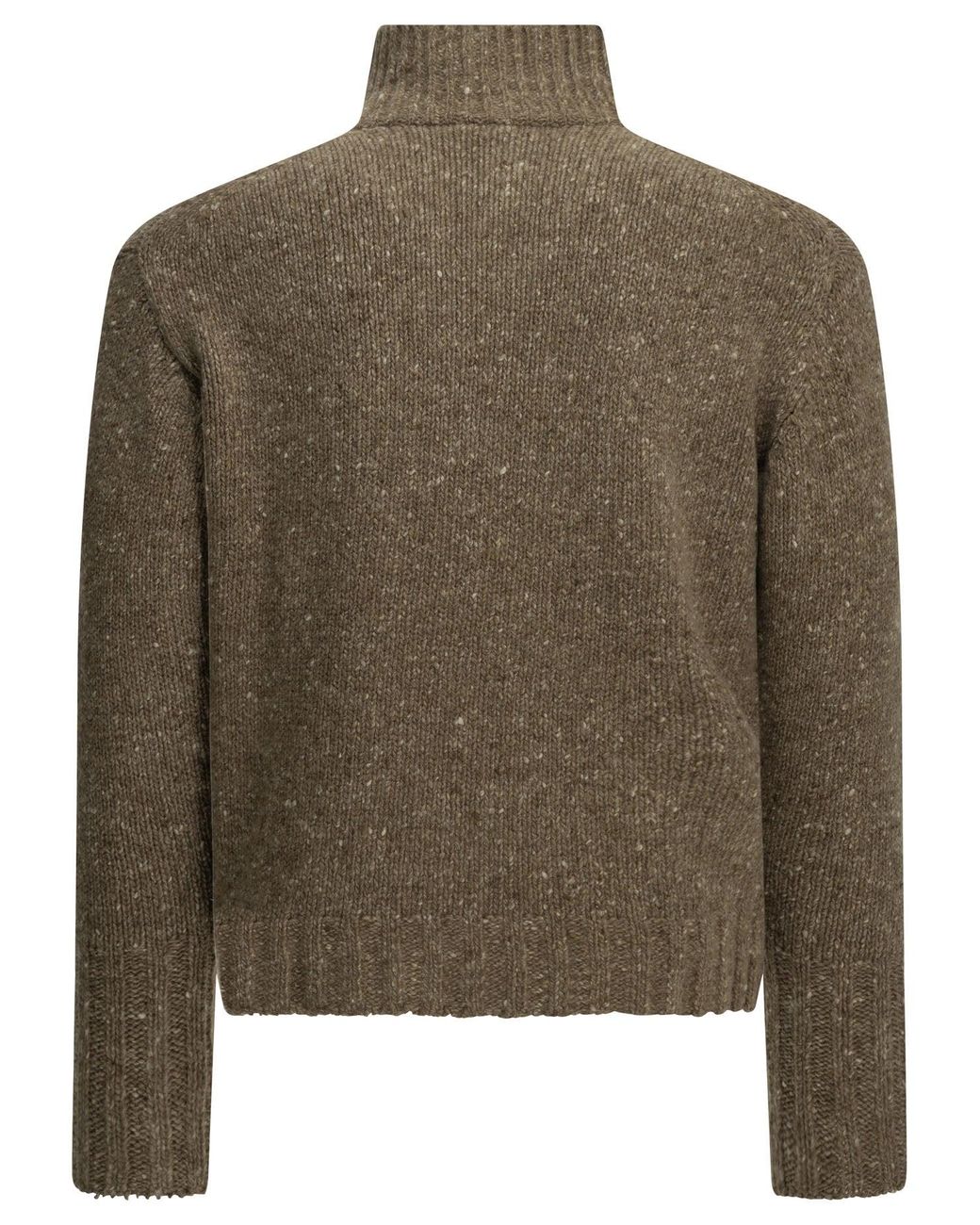 Auralee Green Wool Sweater With A Half-Zip for men