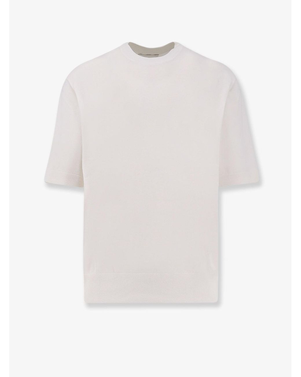 Laneus White Cotton Sweater for men
