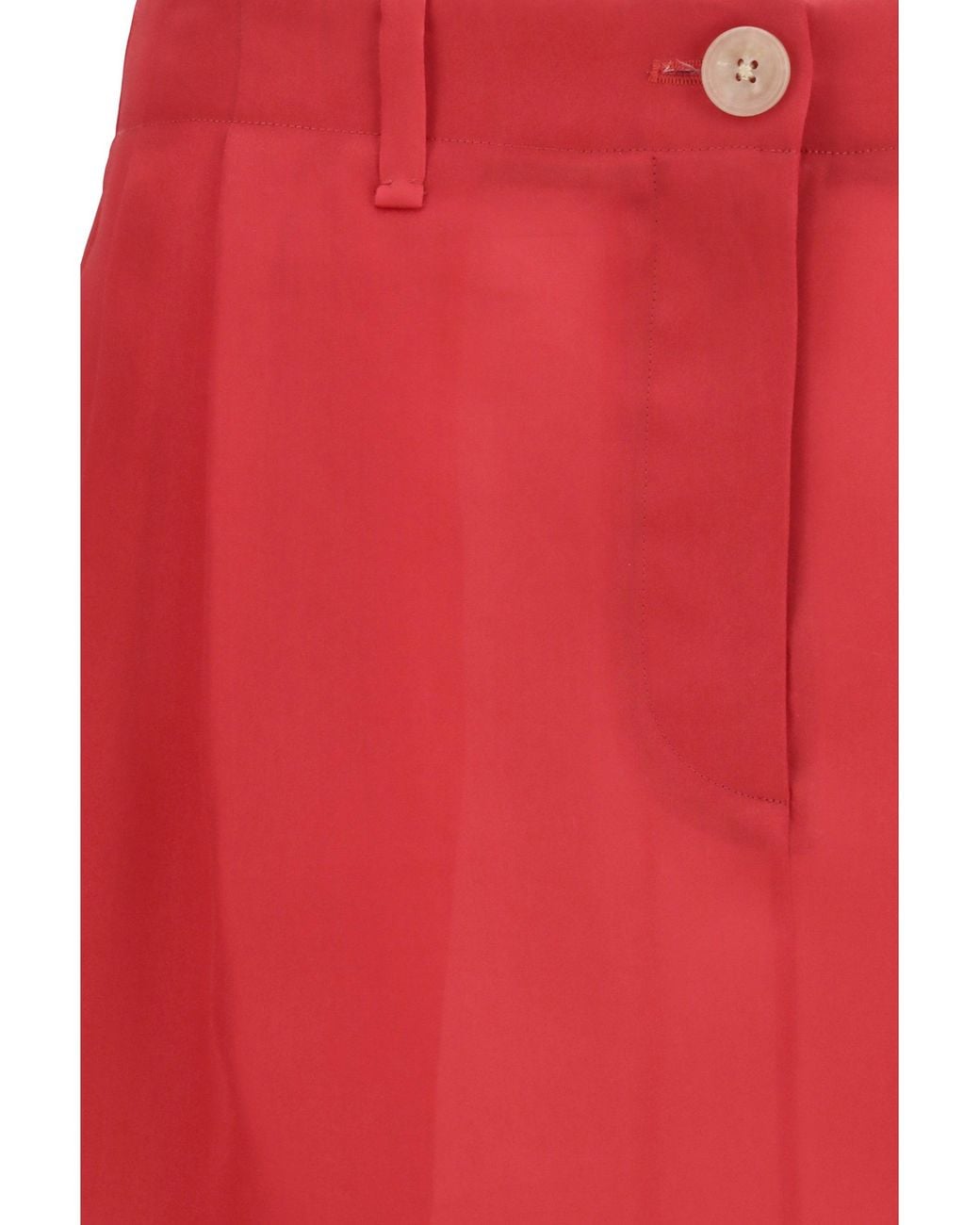 Khaite Red Lucian Midi Skirt Raspberry