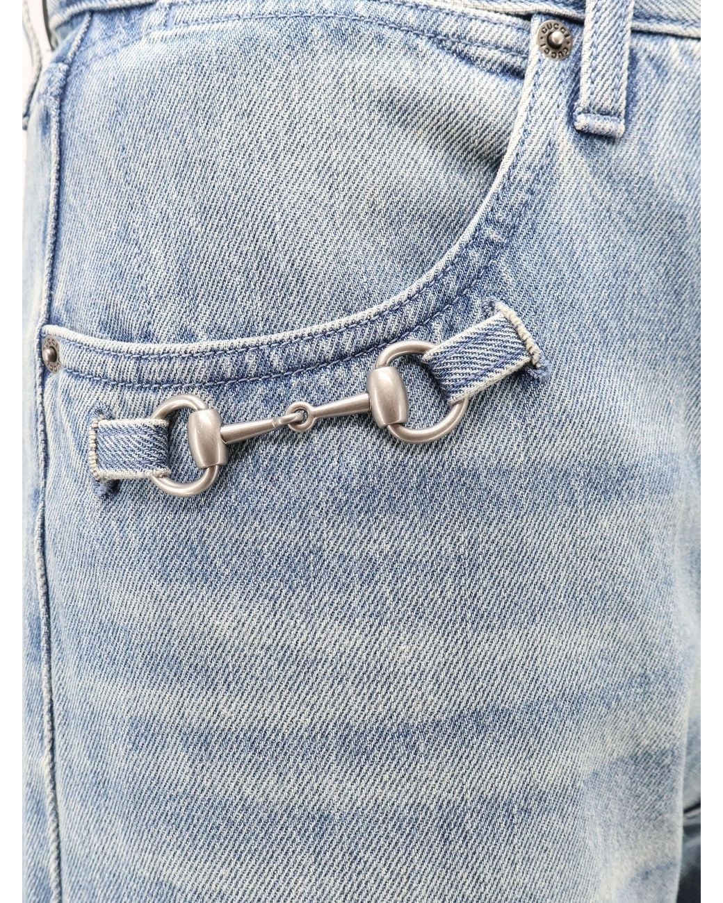 Gucci Blue Stonewashed Cotton Denim Jeans for men