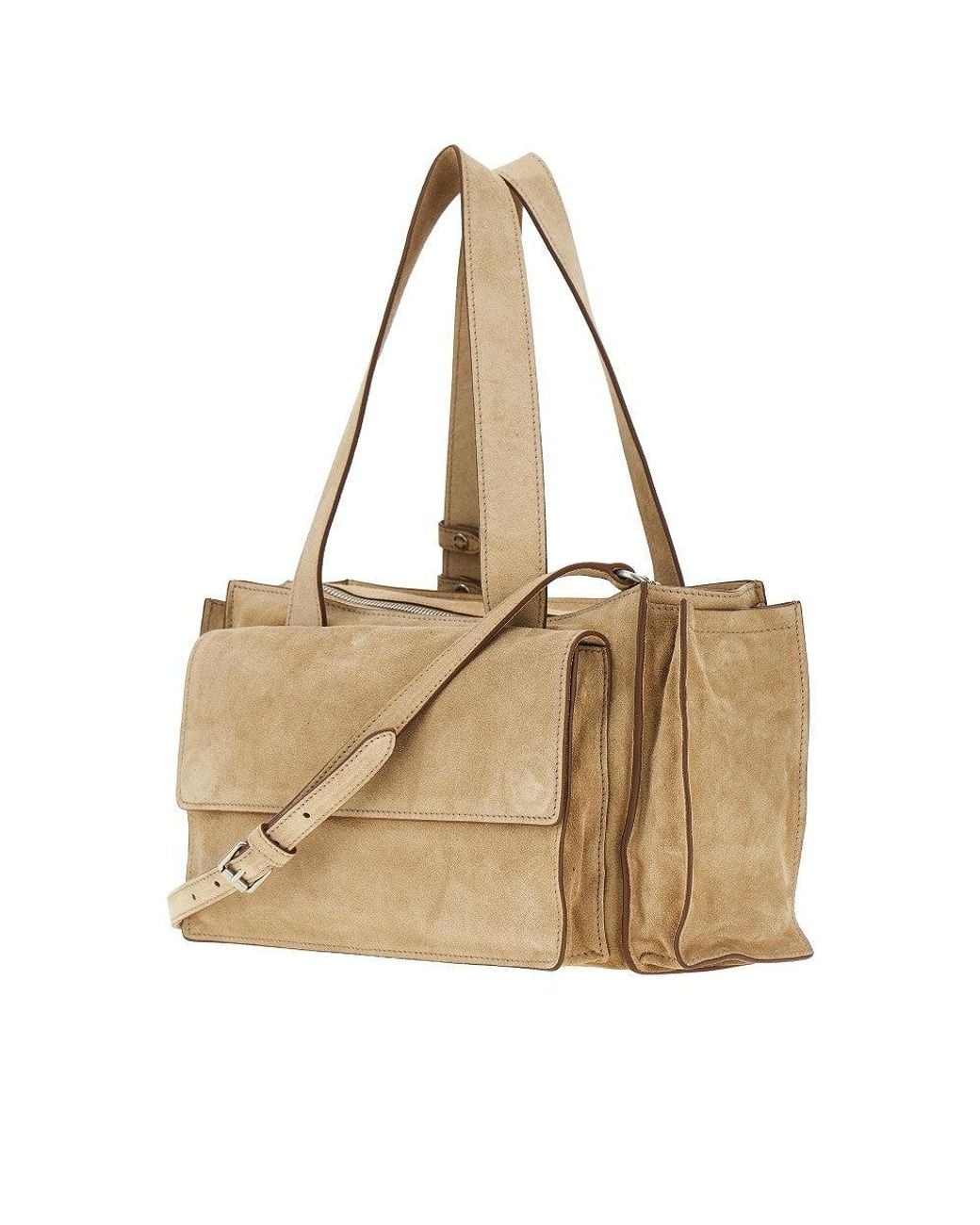 Miu Miu Natural Utilitaire Suede Leather Bag