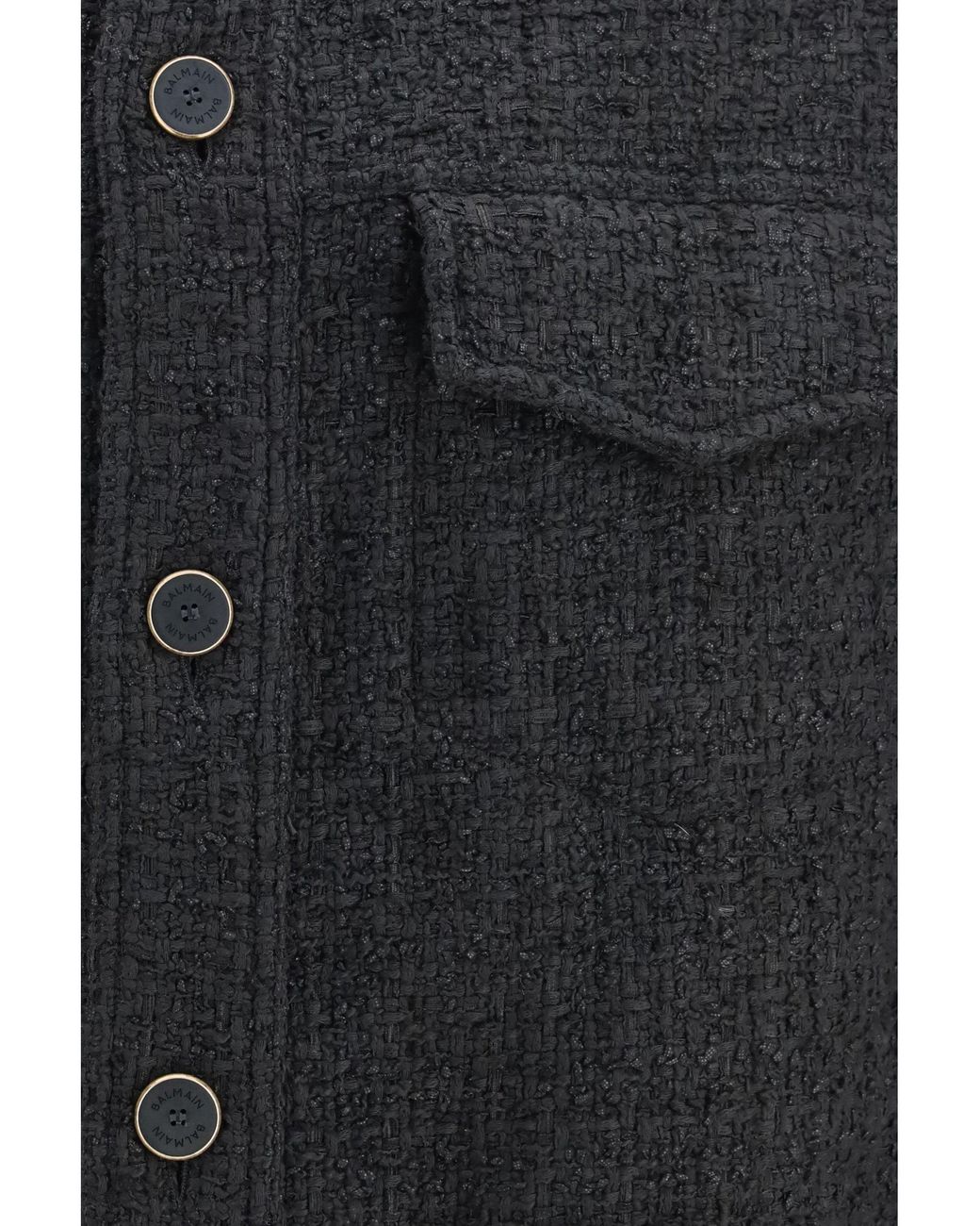 Balmain Blue Tweed Buttoned Jacket for men