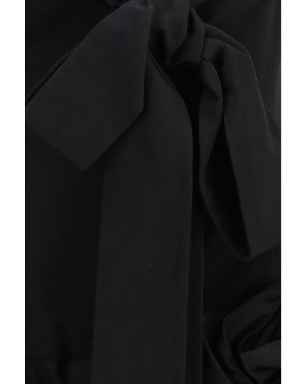 Magda Butrym Black Midi Dress With Draped Shawl Collar