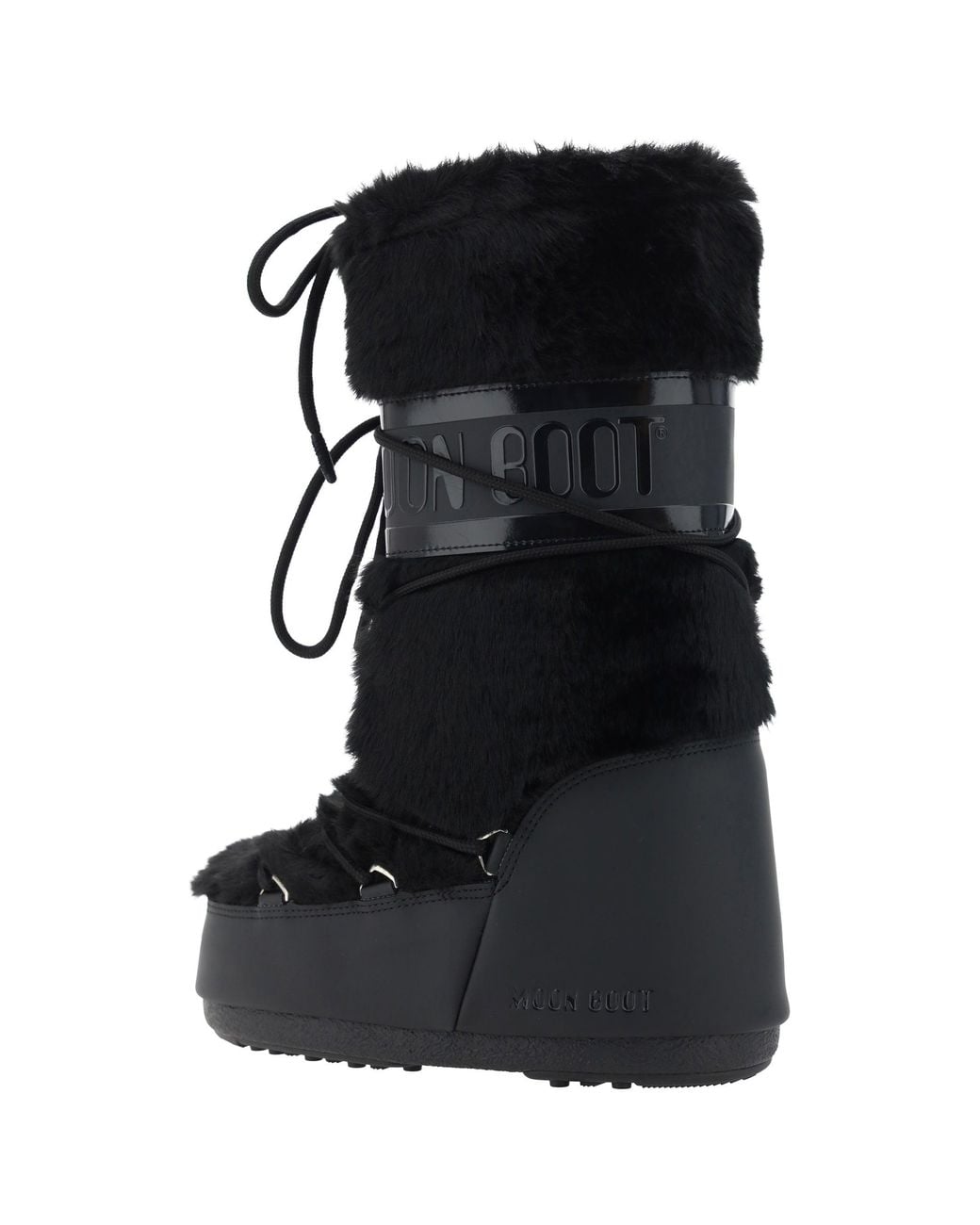 Moon Boot Black Icon Faux Fur Boots