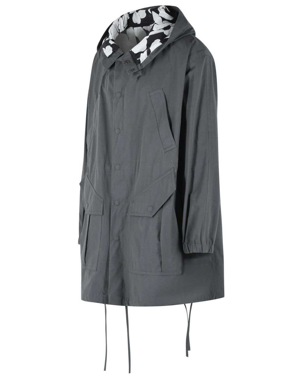 Dries Van Noten Gray 'Voxer' Cotton Parka for men