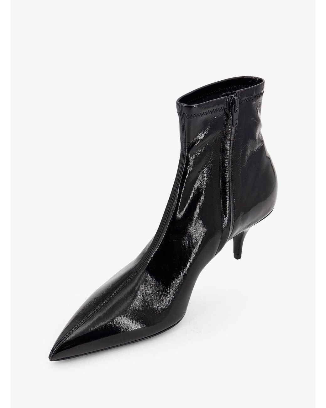 Céline Black Fitted Sleek Stretch Patent Leather Boots