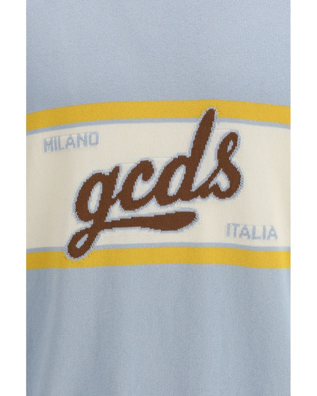 Gcds Blue Logo Script Crewneck Pale for men