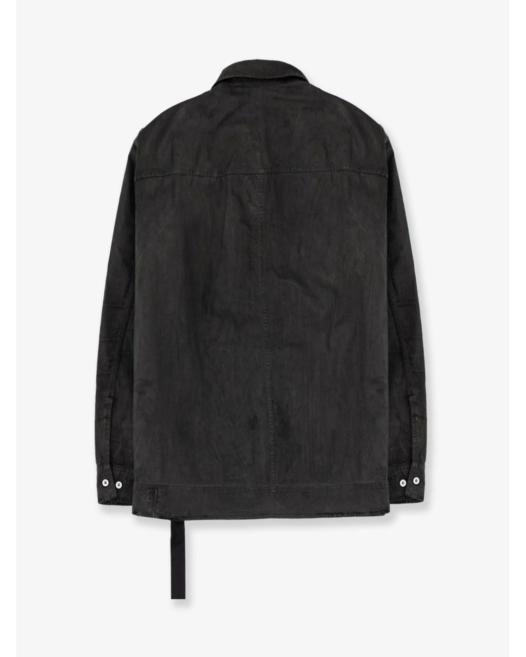 Rick Owens Black Waxed Denim Jacket for men