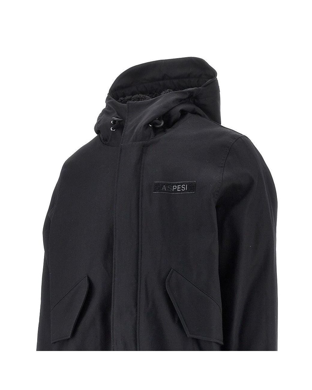 Aspesi Blue Cotton Parka Coat for men