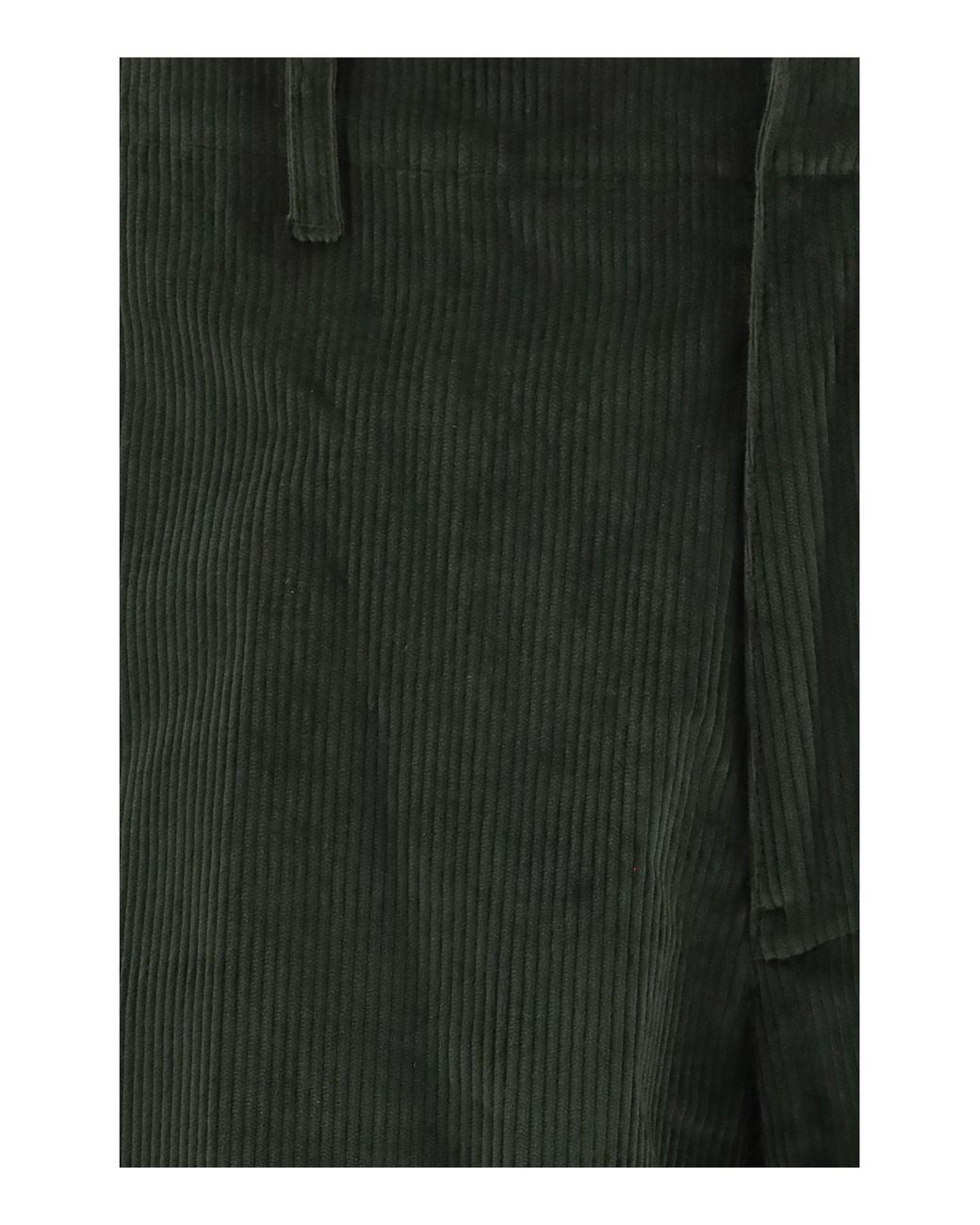 Etro Green Roma Stretch Cotton Corduroy Pants for men