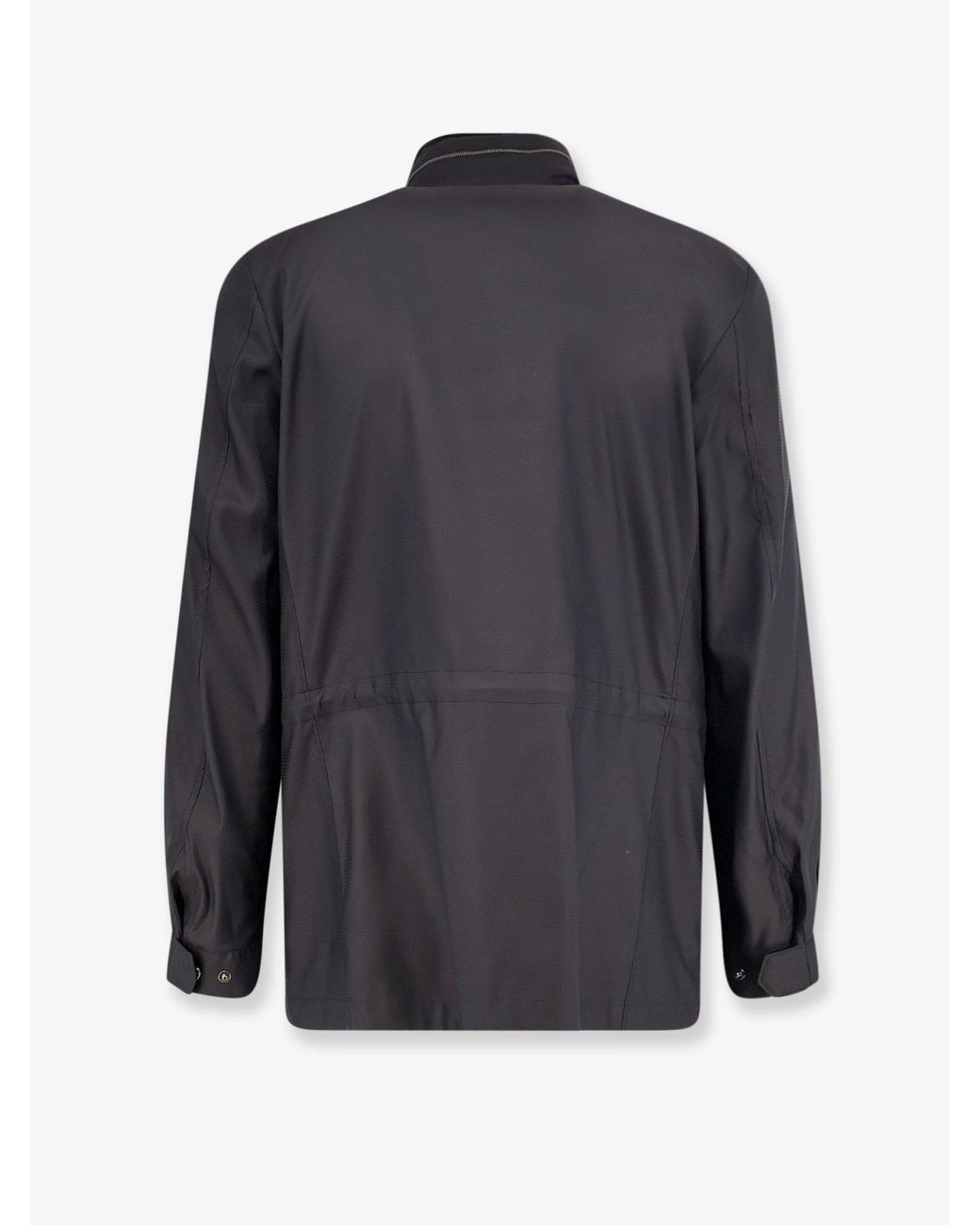 Loro Piana Gray Traveller Field Jacket With Pied-De-Poule Pattern for men