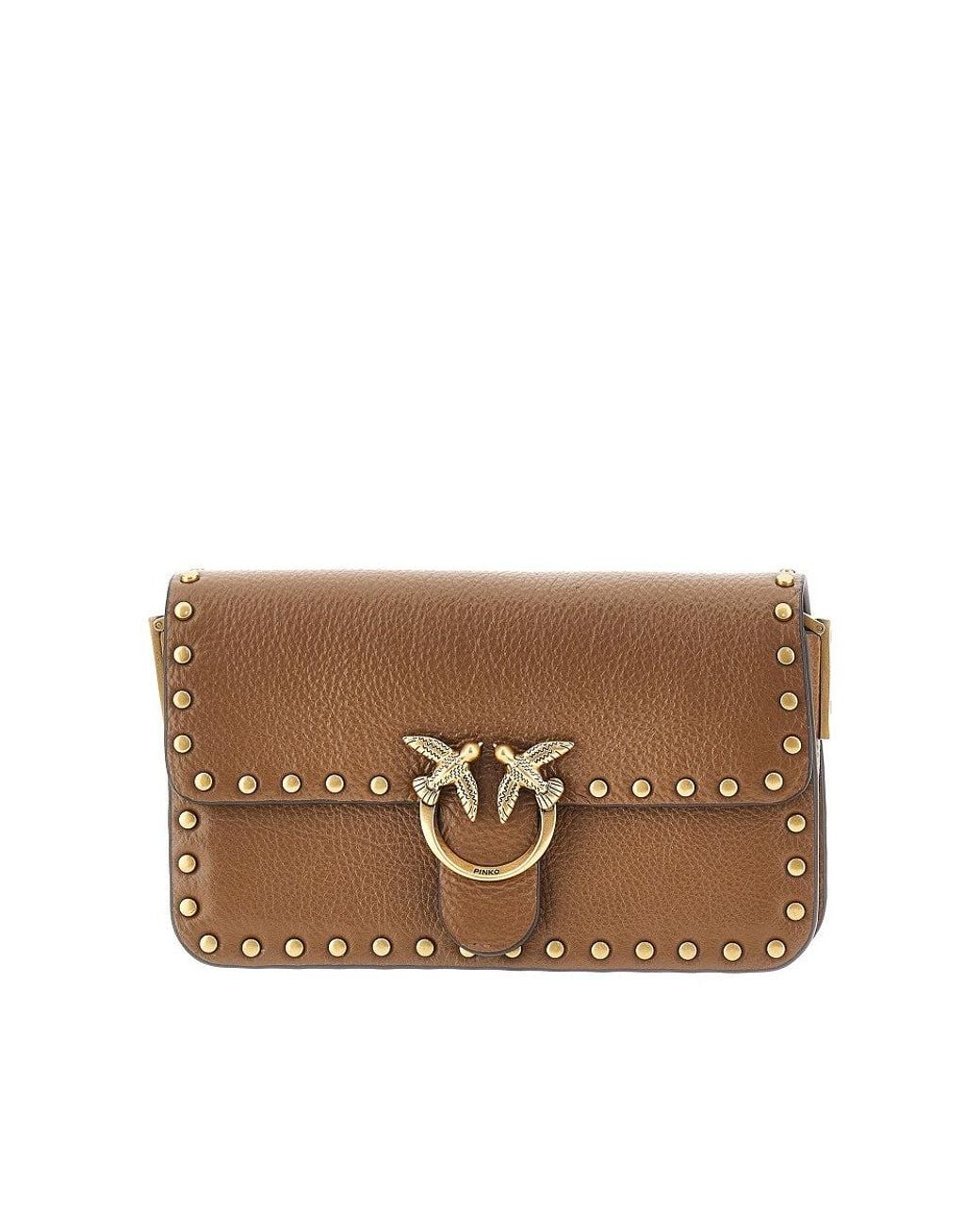 Pinko Brown Baby Love Bag One Slouchy Leather Bag