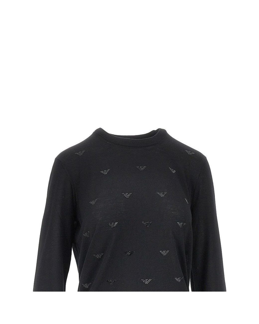 Emporio Armani Black Round-Neck Knitwear