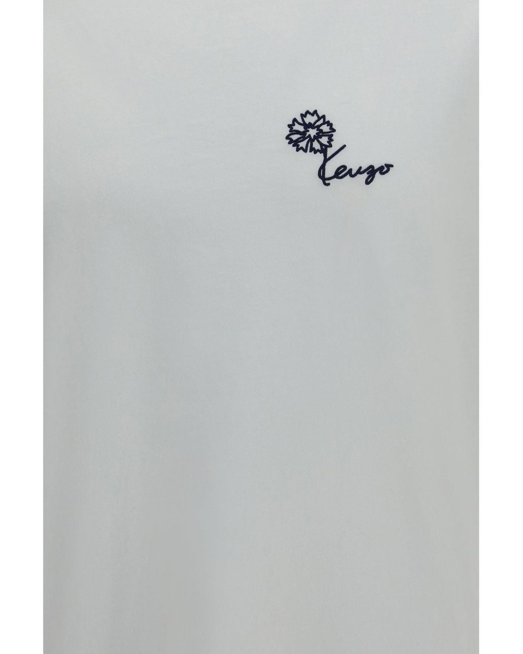 KENZO Gray Tulip Embroidered Cotton T-Shirt for men