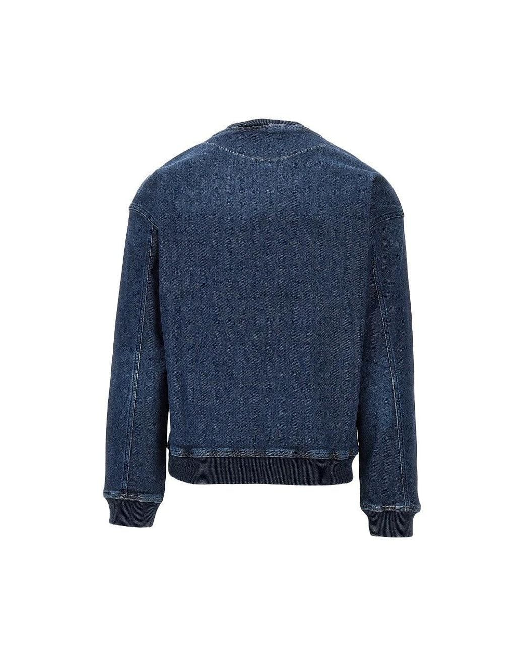 Emporio Armani Blue Denim Crewneck Sweatshirt for men