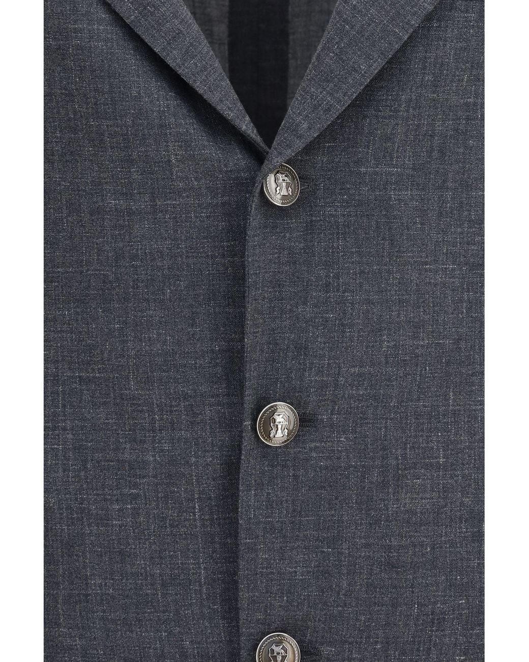Brunello Cucinelli Blue Deconstructed Jacket for men