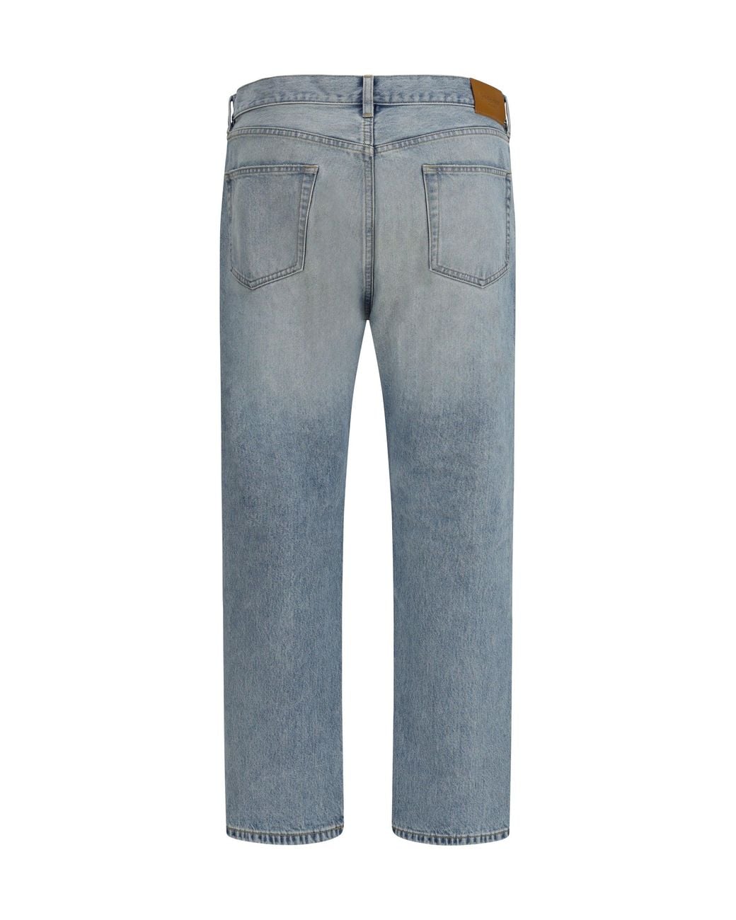 Saint Laurent Blue Cotton Denim Jeans With Stonewashed Finish for men