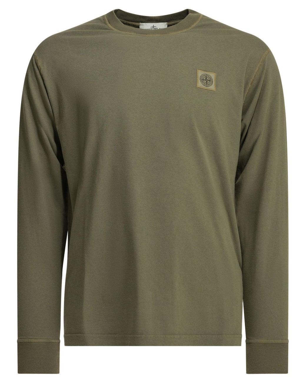 Stone Island Green Fissato Crew-Neck T-Shirt for men