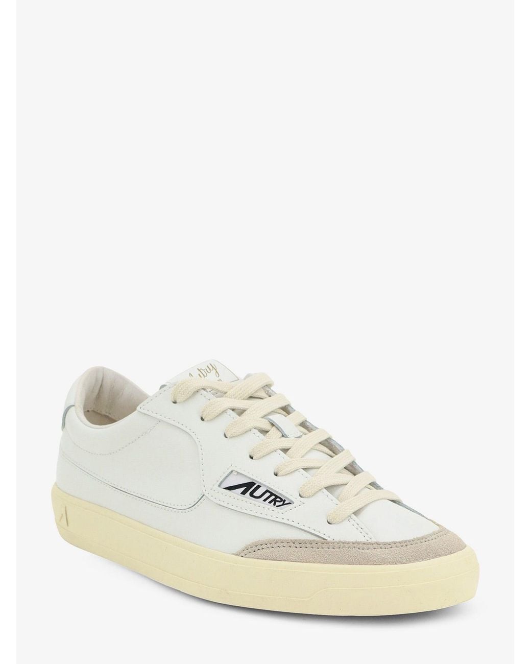 Autry White Windscape Leather Sneakers With Suede Insert for men