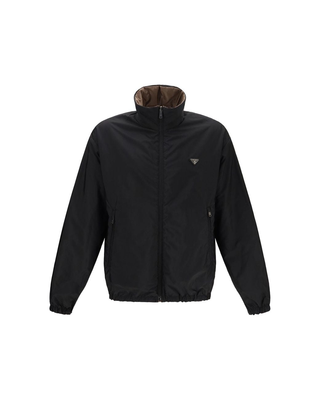 Prada Brown Re-Nylon Down Jacket Corteccia+Nero for men