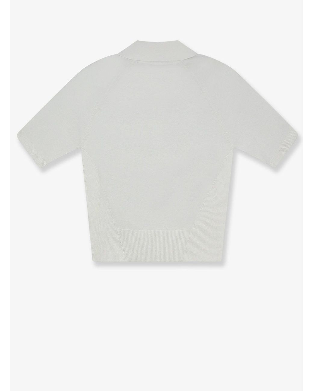 Givenchy White Cropped Cotton And Silk Polo Shirt