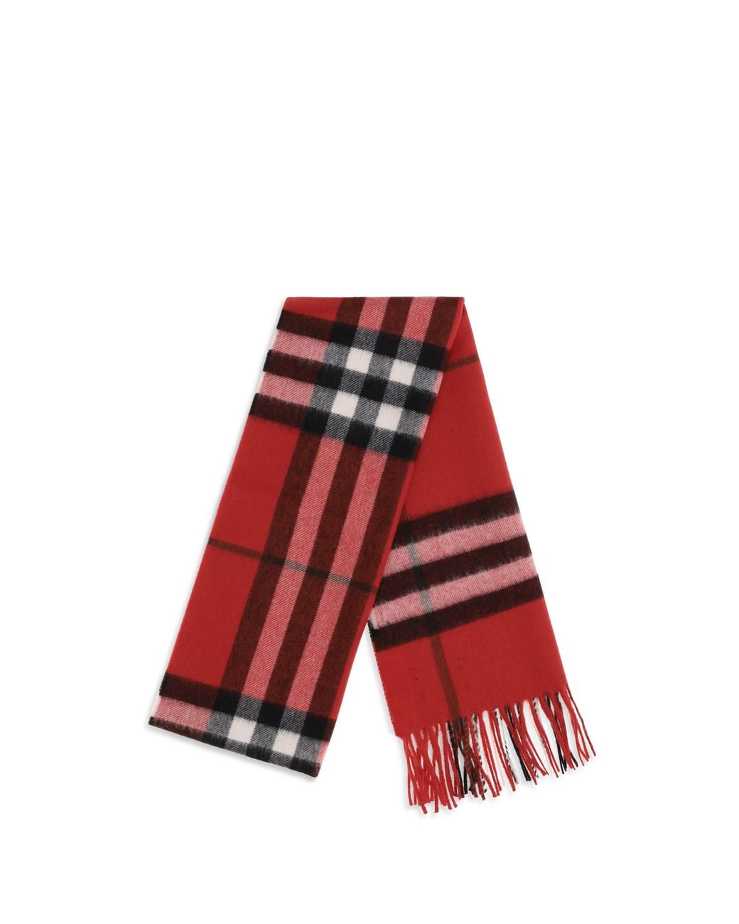 Burberry Red Check Cashmere Scarf