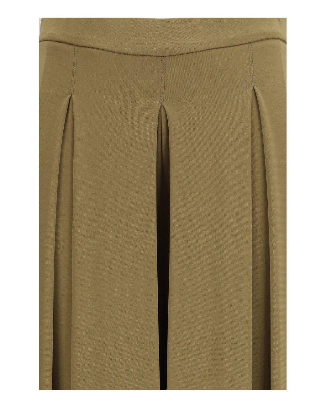 Max Mara Pure Green Viscose Technical Jersey Pants Deserto