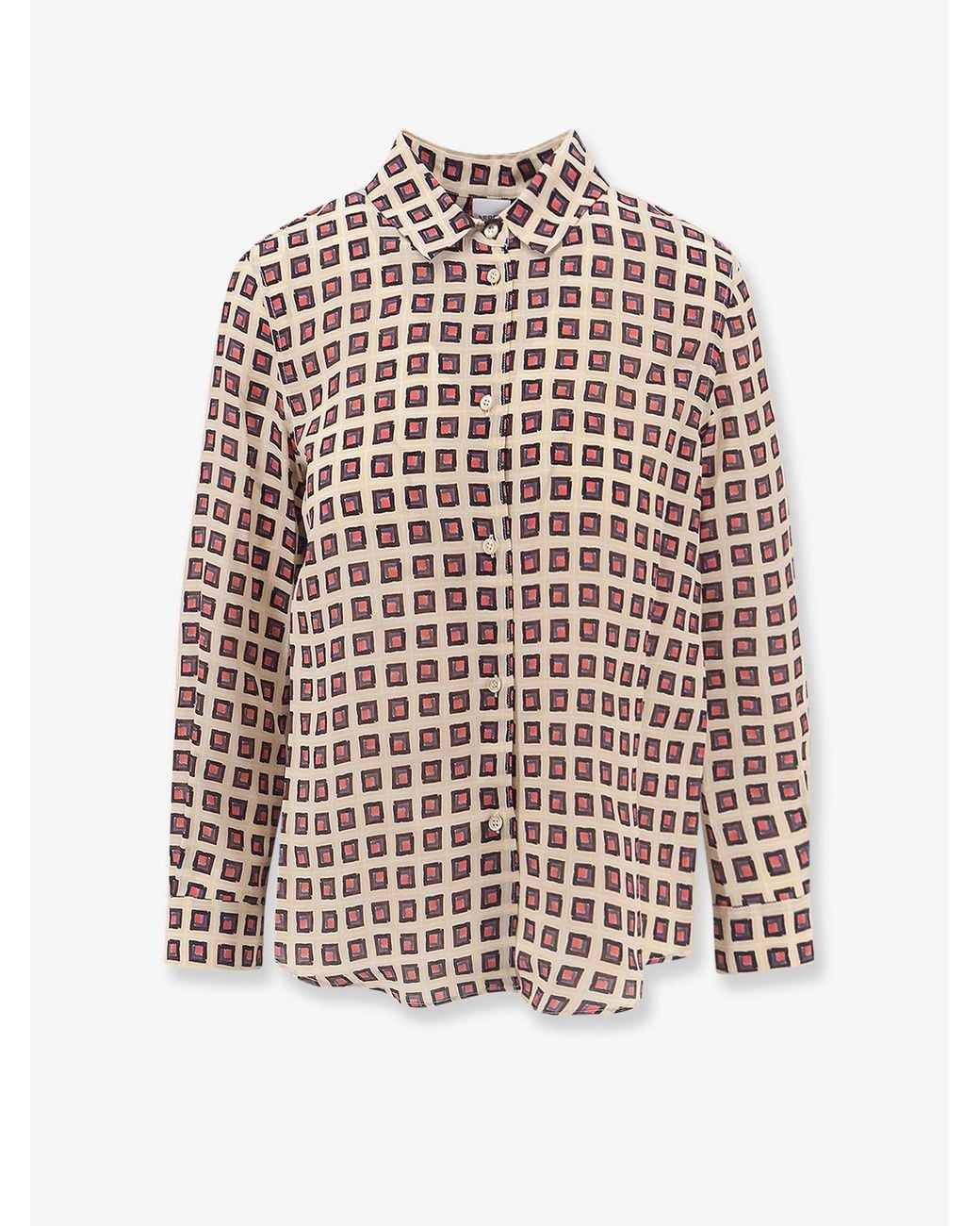 Aspesi White Printed Silk Shirt