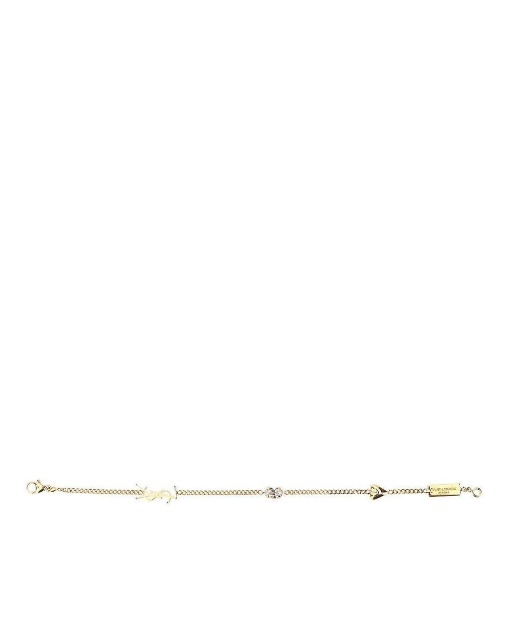 Saint Laurent White 'Cassandre' Bracelet With Charms