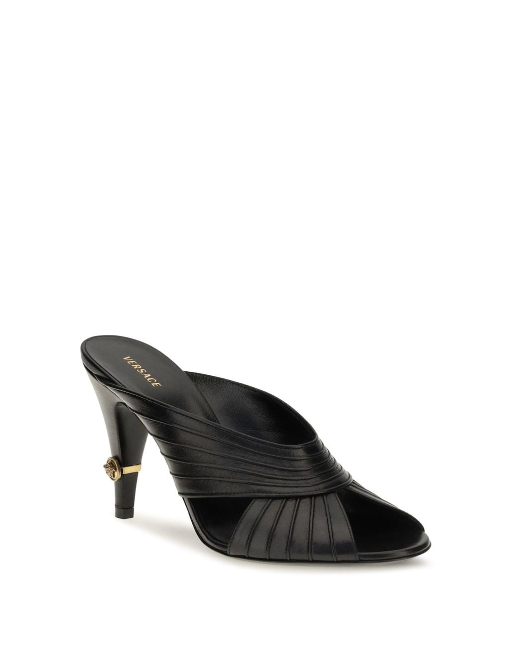 Versace Black Gianni Nappa Leather Mules