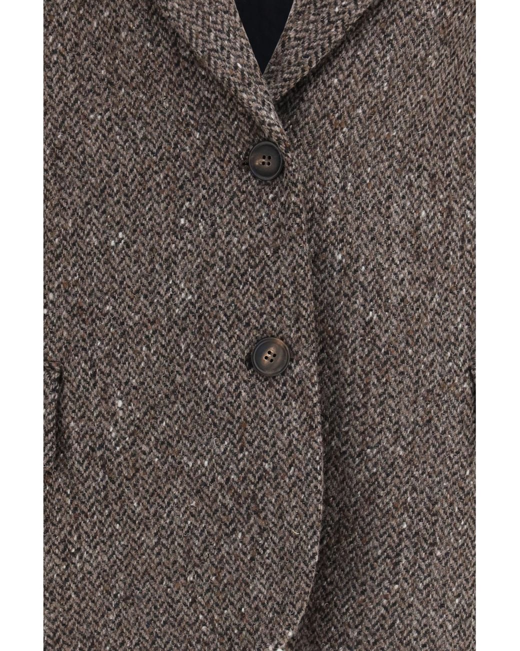 Brunello Cucinelli Gray Single-Breasted Virgin Wool Blend Jacket