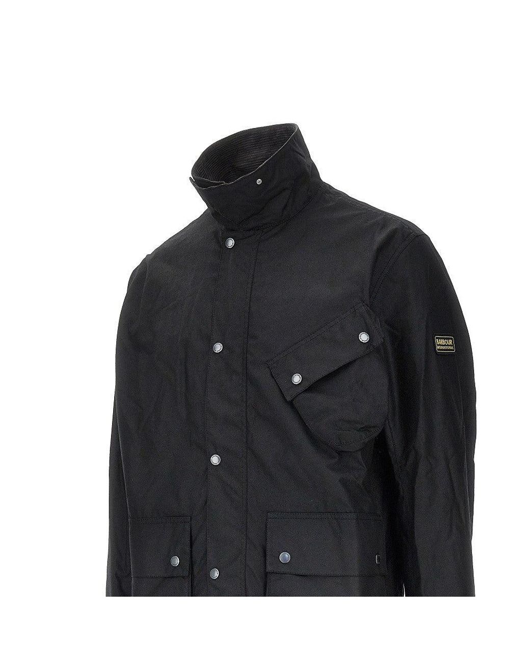 Barbour Black 'Brake Line Wax' Cotton Jacket for men