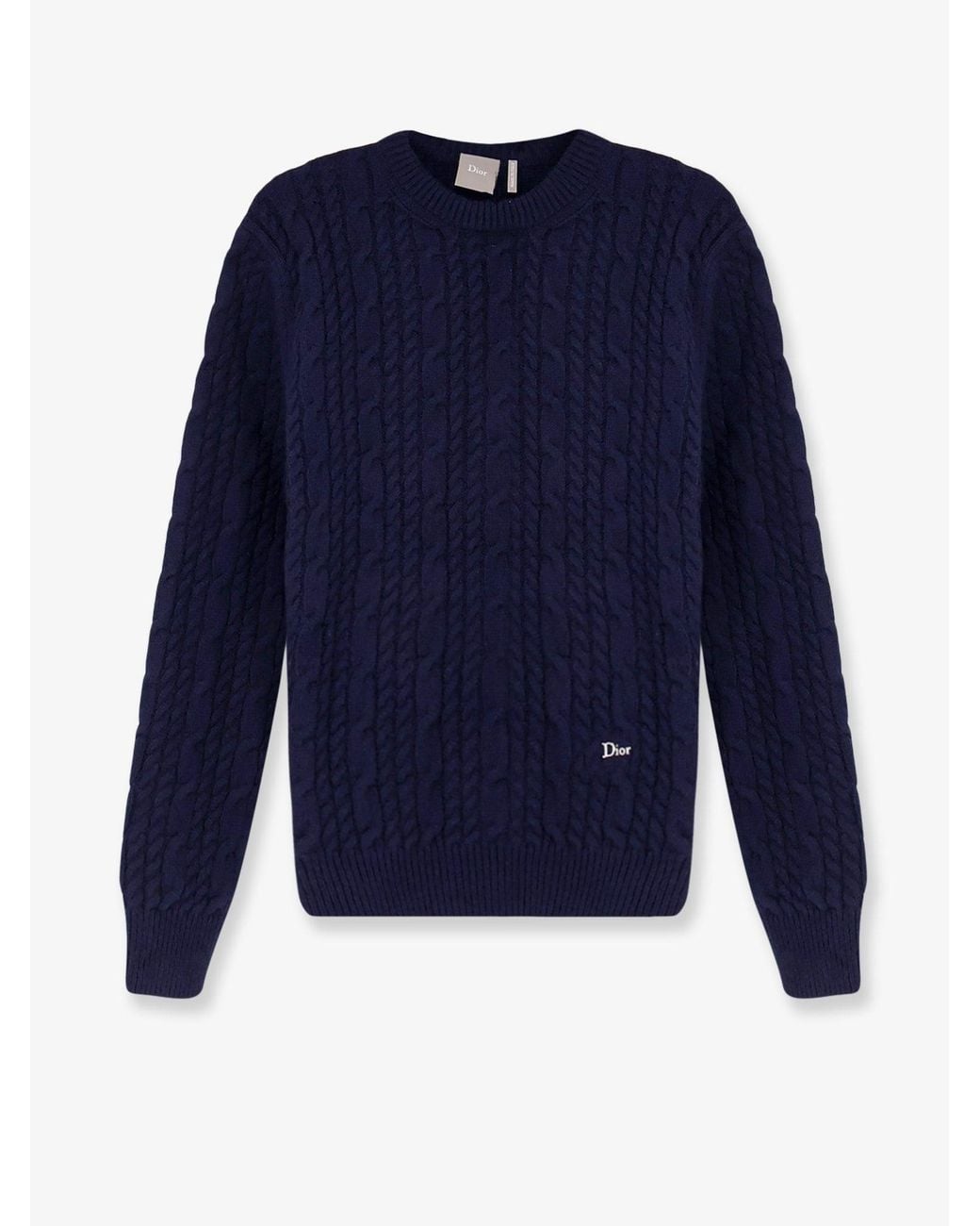 Dior Blue Dior Cable-Knit Cashmere Sweater for men