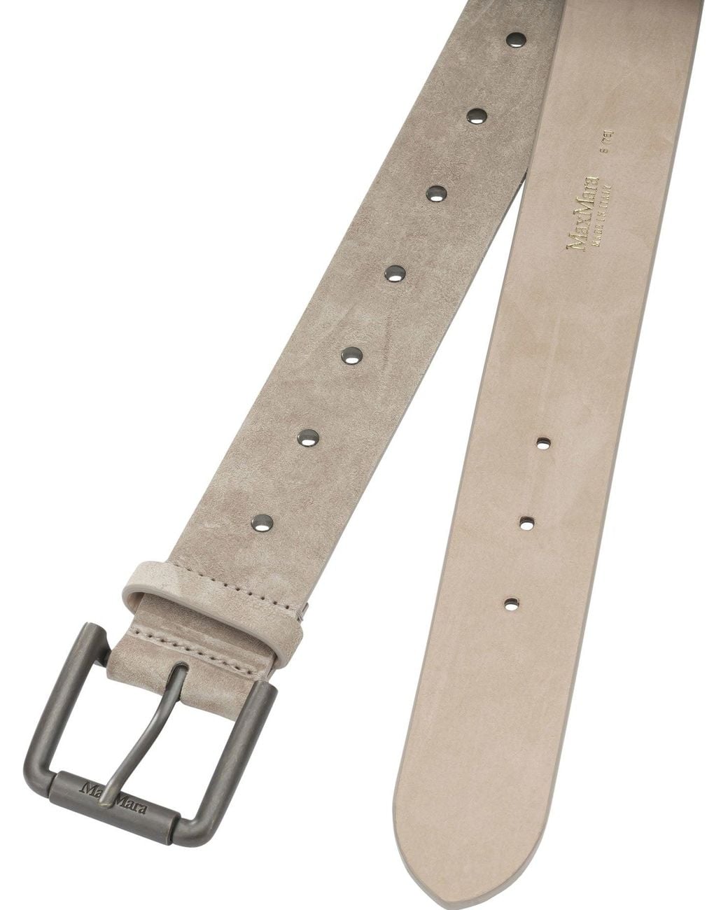 Max Mara Gray Suede Belt With Studs