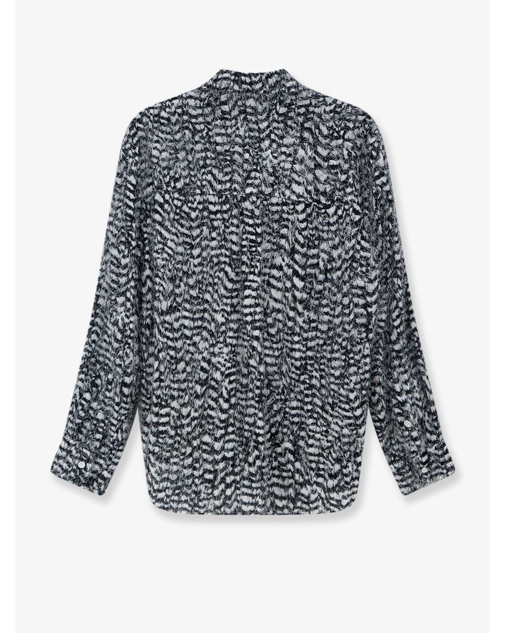 Bottega Veneta Blue Two-Tone Viscose Shirt With Fil Coupe Detailing