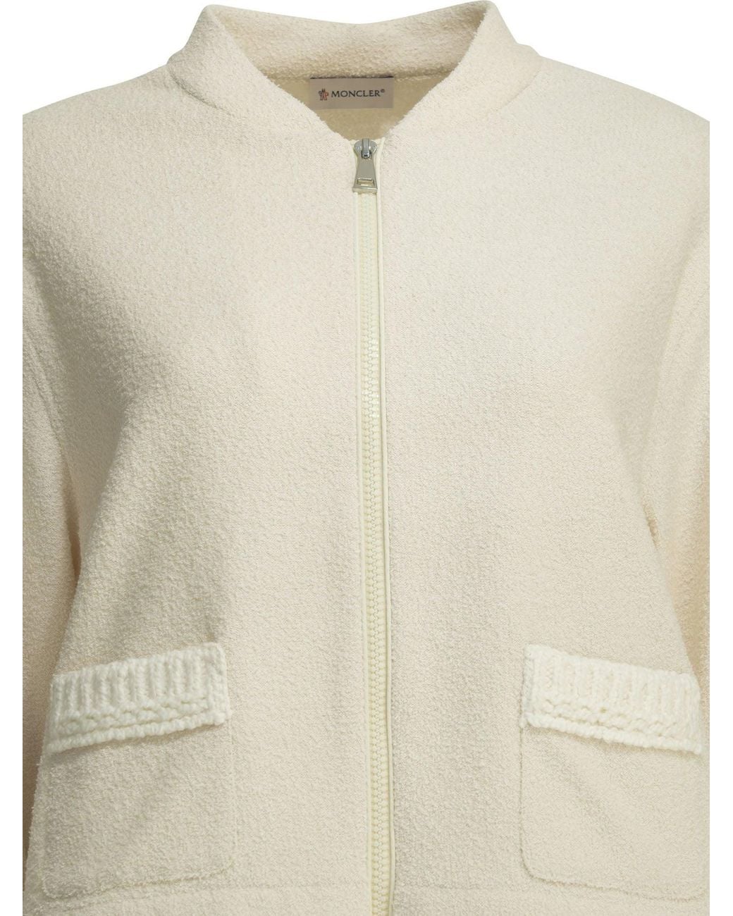 Moncler Natural Cotton Bouclé Bomber Jacket