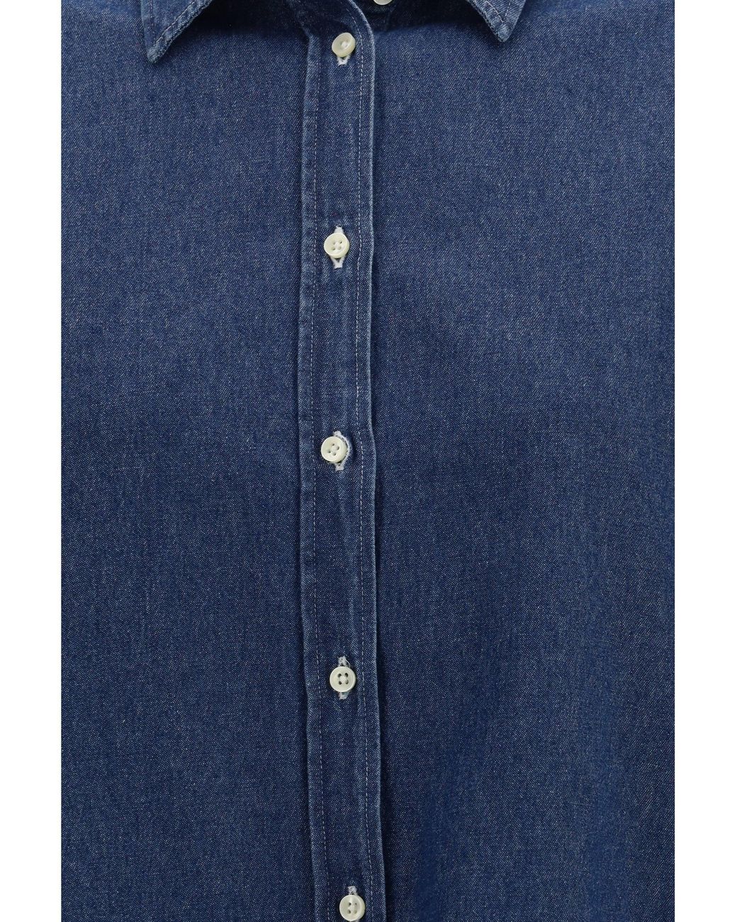 Deperlu Blue Giorgia Cotton Shirt Denim