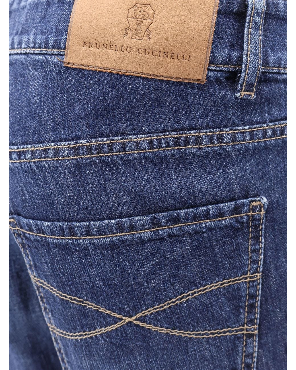 Brunello Cucinelli Blue Traditional Fit Light Denim Jeans for men